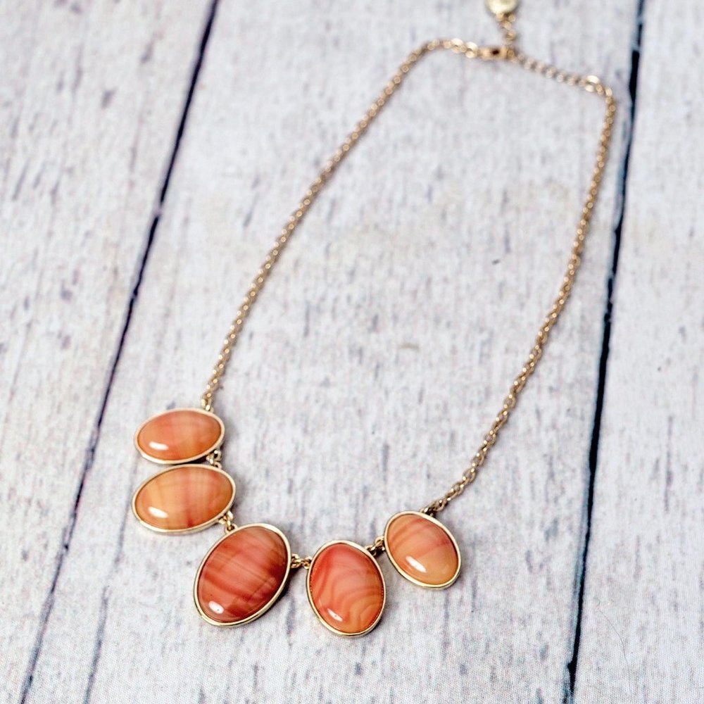Sonoma Peach and Gold Statement Necklace